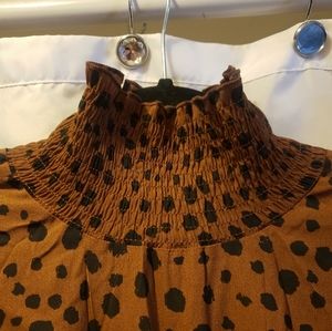 Turtleneck Cognac Dress